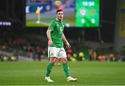 26 March 2024; Josh Cullen of Republic of Ireland during the international friendly match between Republic of Ireland and Switzerland at the Aviva Stadium in Dublin. Photo by Ben McShane/Sportsfile