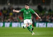 26 March 2024; Robbie Brady of Republic of Ireland during the international friendly match between Republic of Ireland and Switzerland at the Aviva Stadium in Dublin. Photo by Ben McShane/Sportsfile