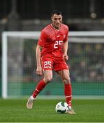 26 March 2024; Vincent Sierro of Switzerland during the international friendly match between Republic of Ireland and Switzerland at the Aviva Stadium in Dublin. Photo by Ben McShane/Sportsfile