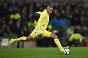 26 March 2024; Republic of Ireland goalkeeper Gavin Bazunu during the international friendly match between Republic of Ireland and Switzerland at the Aviva Stadium in Dublin. Photo by Ben McShane/Sportsfile