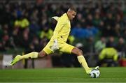 26 March 2024; Republic of Ireland goalkeeper Gavin Bazunu during the international friendly match between Republic of Ireland and Switzerland at the Aviva Stadium in Dublin. Photo by Ben McShane/Sportsfile