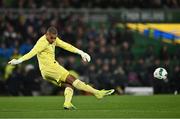 26 March 2024; Republic of Ireland goalkeeper Gavin Bazunu during the international friendly match between Republic of Ireland and Switzerland at the Aviva Stadium in Dublin. Photo by Ben McShane/Sportsfile