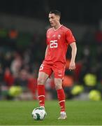 26 March 2024; Vincent Sierro of Switzerland during the international friendly match between Republic of Ireland and Switzerland at the Aviva Stadium in Dublin. Photo by Ben McShane/Sportsfile