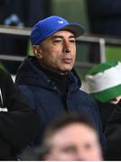 26 March 2024; Former Chelsea and Aston Villa manager Roberto Di Matteo before the international friendly match between Republic of Ireland and Switzerland at the Aviva Stadium in Dublin. Photo by Ben McShane/Sportsfile