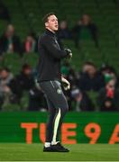 26 March 2024; Republic of Ireland goalkeeping coach Rene Gilmartin before the international friendly match between Republic of Ireland and Switzerland at the Aviva Stadium in Dublin. Photo by Ben McShane/Sportsfile