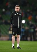 26 March 2024; Republic of Ireland's StatSport analyst Andrew Morrissey before the international friendly match between Republic of Ireland and Switzerland at the Aviva Stadium in Dublin. Photo by Ben McShane/Sportsfile