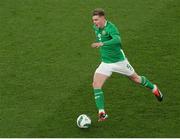 26 March 2024; Evan Ferguson of Republic of Ireland during the international friendly match between Republic of Ireland and Switzerland at the Aviva Stadium in Dublin.  Photo by Michael P Ryan/Sportsfile