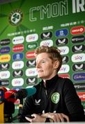 28 March 2024; Head coach Eileen Gleeson during a Republic of Ireland women squad announcement at Sky Ireland Headquarters in Dublin. Photo by Seb Daly/Sportsfile