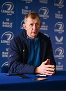 28 March 2024; Head coach Leo Cullen during a Leinster Rugby media conference at the RDS Arena in Dublin. Photo by Harry Murphy/Sportsfile