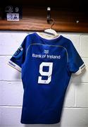 29 March 2024; The jersey of Leinster captain Luke McGrath is seen before the United Rugby Championship match between Leinster and Vodacom Bulls at the RDS Arena in Dublin. Photo by Harry Murphy/Sportsfile