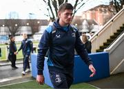 29 March 2024; Joe McCarthy of Leinster arrives before the United Rugby Championship match between Leinster and Vodacom Bulls at the RDS Arena in Dublin. Photo by Harry Murphy/Sportsfile