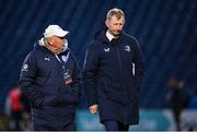 29 March 2024; Vodacom Bulls head coach Jake White, left, and Leinster head coach Leo Cullen before the United Rugby Championship match between Leinster and Vodacom Bulls at the RDS Arena in Dublin. Photo by Seb Daly/Sportsfile