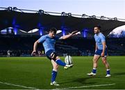29 March 2024; Leinster captain Luke McGrath warms up before the United Rugby Championship match between Leinster and Vodacom Bulls at the RDS Arena in Dublin. Photo by Harry Murphy/Sportsfile