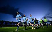 29 March 2024; Leinster captain Luke McGrath leads the team before the United Rugby Championship match between Leinster and Vodacom Bulls at the RDS Arena in Dublin. Photo by Harry Murphy/Sportsfile