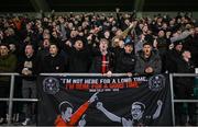 29 March 2024; Bohemians supporters before the SSE Airtricity Men's Premier Division match between Shamrock Rovers and Bohemians at Tallaght Stadium in Dublin. Photo by David Fitzgerald/Sportsfile