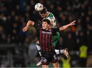 29 March 2024; Lee Grace of Shamrock Rovers and James Clarke of Bohemians during the SSE Airtricity Men's Premier Division match between Shamrock Rovers and Bohemians at Tallaght Stadium in Dublin. Photo by Stephen McCarthy/Sportsfile