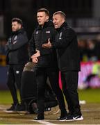 29 March 2024; Bohemians manager Alan Reynolds and fourth official Paul Norton during the SSE Airtricity Men's Premier Division match between Shamrock Rovers and Bohemians at Tallaght Stadium in Dublin. Photo by Stephen McCarthy/Sportsfile