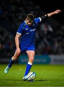 29 March 2024; Ross Byrne of Leinster kicks a conversion during the United Rugby Championship match between Leinster and Vodacom Bulls at the RDS Arena in Dublin. Photo by Seb Daly/Sportsfile