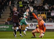 29 March 2024; Johnny Kenny of Shamrock Rovers celebrates after scoring his side's first goal during the SSE Airtricity Men's Premier Division match between Shamrock Rovers and Bohemians at Tallaght Stadium in Dublin. Photo by David Fitzgerald/Sportsfile