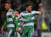 29 March 2024; Aaron Greene of Shamrock Rovers celebrates after scoring his side's third goal during the SSE Airtricity Men's Premier Division match between Shamrock Rovers and Bohemians at Tallaght Stadium in Dublin. Photo by David Fitzgerald/Sportsfile
