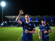29 March 2024; Ryan Baird and James Lowe of Leinster after their side's victory in the United Rugby Championship match between Leinster and Vodacom Bulls at the RDS Arena in Dublin. Photo by Harry Murphy/Sportsfile