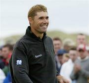 25 July 2004; Padraig Harrington pictured on the 18th green after finishing second. Nissan Irish Open Golf Championship, County Louth Golf Club, Baltray, Co. Louth. Picture credit; Matt Browne / SPORTSFILE