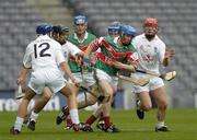 24 July 2004; Pierce Higgins, Mayo, wins possession from Billy White, Kildare. All-Ireland Senior B Hurling Final, Kildare v Mayo, Croke Park, Dublin. Picture credit; Ray McManus / SPORTSFILE