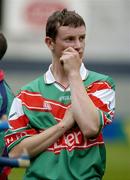 24 July 2004; A dejected Keith Higgins, Mayo, after the final whistle. All-Ireland Senior B Hurling Final, Kildare v Mayo, Croke Park, Dublin. Picture credit; Ray McManus / SPORTSFILE