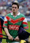 24 July 2004; A dejected James Hogan, Mayo, after the final whistle. All-Ireland Senior B Hurling Final, Kildare v Mayo, Croke Park, Dublin. Picture credit; Ray McManus / SPORTSFILE