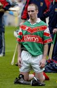 24 July 2004; A dejected Stephen Broderick, Mayo, after the final whistle. All-Ireland Senior B Hurling Final, Kildare v Mayo, Croke Park, Dublin. Picture credit; Ray McManus / SPORTSFILE
