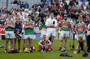 24 July 2004; Dejected Mayo players after the final whistle. All-Ireland Senior B Hurling Final, Kildare v Mayo, Croke Park, Dublin. Picture credit; Ray McManus / SPORTSFILE