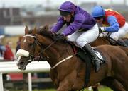 26 July 2004; Zeroberto, with Jim Culloty up, races clear of Studmaster with Tom Treacy up, on their way to winning the G.P.T Sligo Novice Hurdle. Galway Racing Festival, Ballybrit, Galway. Picture credit; Pat Murphy / SPORTSFILE