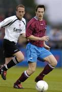 26 July 2004; Barry Molloy, Drogheda United, in action against Andy Noonan, Dundalk. FAI Carlsberg Cup, Second Round Replay, Drogheda United v Dundalk, United Park, Drogheda, Co. Louth. Picture credit; David Maher / SPORTSFILE