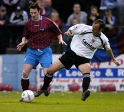 26 July 2004; Barry Molloy, Drogheda United, in action against Paul Marney, Dundalk. FAI Carlsberg Cup, Second Round Replay, Drogheda United v Dundalk, United Park, Drogheda, Co. Louth. Picture credit; David Maher / SPORTSFILE