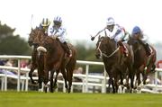 27 July 2004; Palace Star, with Rory Cleary up, blue and white cap, races clear of Amourallis with Peter Beggy up, purple and white cap, and Calorando with Timmy O'Shea, left, yellow and blue cap, on their way to winning the McDonagh EBF Handicap. Galway Races, Ballybrit, Co. Galway. Picture credit; Pat Murphy / SPORTSFILE