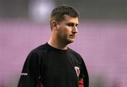 27 July 2004; A disconsolate Stephen Kenny, Bohemians manager, leaves the pitch at half time. UEFA Cup, 1st Qualifying Round, 2nd Leg, Bohemians v FC Levadia Tallinn, Dalymount Park, Dublin. Picture credit; David Maher / SPORTSFILE