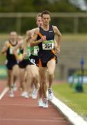 24 July 2004; Alastair Cragg, Clonliffe Harriers AC, leads Brian Murray, Templemore AC, in the heats of the Men's 1500m. AAI Senior Track and Field Championships, Morton Stadium, Santry, Dublin. Picture credit; Brendan Moran / SPORTSFILE