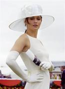29 July 2004; As sponsors of Galway Hurdle Day Guinness added something special to the Galway races by parading Florida Pearl, one of Ireland's greatest horses, before the start of the days races. At the event is Model Polly Robinson. Galway Races, Ballybrit, Co. Galway. Picture credit; Damien Eagers / SPORTSFILE