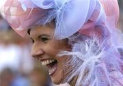 29 July 2004; Mary Kelly, who was awarded the best dressed person, in jovial mood at the Galway Races, Ballybrit, Co. Galway. Picture credit; Damien Eagers / SPORTSFILE