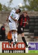 29 July 2004; Stephen Paisley, Longford Town, is tackled by Edwardo Dos Santos, FC Vaduz. UEFA Cup, 1st Qualifying Round, 2nd Leg, Longford Town v FC Vaduz, Flancare Park, Longford. Picture credit; Ray McManus / SPORTSFILE