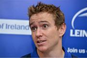 12 September 2013; Leinster's Eoin Reddan during a press conference ahead of their Celtic League 2013/14 Round 2 match against Ospreys on Saturday. Leinster Rugby Press Conference, UCD, Belfield, Dublin.  Picture credit: Barry Cregg / SPORTSFILE