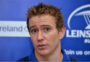 12 September 2013; Leinster's Eoin Reddan during a press conference ahead of their Celtic League 2013/14 Round 2 match against Ospreys on Saturday. Leinster Rugby Press Conference, UCD, Belfield, Dublin.  Picture credit: Barry Cregg / SPORTSFILE