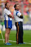 8 September 2013; Clare manager Davy Fitzgerald and selector Seoirse Bulfin. GAA Hurling All-Ireland Senior Championship Final, Cork v Clare, Croke Park, Dublin. Photo by Sportsfile