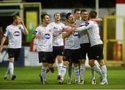 13 September 2013; Andy Boyle, Dundalk, second from right, celebrates with team-mates after scoring his side's second goal. FAI Ford Cup Quarter-Final, Shelbourne v Dundalk, Tolka Park, Dublin. Picture credit: Brian Lawless / SPORTSFILE