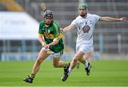 14 September 2013; Pat Joe Connolly, Kerry, in action against Jonathon Byrne, Kildare. Bord Gáis Energy GAA Hurling Under 21 All-Ireland 'B' Championship Final, Kerry v Kildare, Semple Stadium, Thurles, Co. Tipperary. Picture credit: Brendan Moran / SPORTSFILE