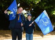 14 September 2013; Leinster fans Ivan, left, and Johnathan Doherty, aged 11, from Rathgar, Dublin, at the game. Celtic League 2013/14, Round 2, Leinster v Ospreys, RDS, Ballsbridge, Dublin. Photo by Sportsfile