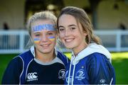 14 September 2013; Leinster fans Sophie Maleady, left, aged 13, from Dundrum, and Gemma Walsh, aged 13, from Sandyford, at the game. Celtic League 2013/14, Round 2, Leinster v Ospreys, RDS, Ballsbridge, Dublin. Photo by Sportsfile