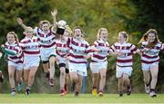 14 September 2013; Tullow captain Grace Kelly lifts the under-15 cup as her team-mates celebrate after winning the South East Underage Blitz. Wexford Wanderers RFC, Wexford. Picture credit: Matt Browne / SPORTSFILE
