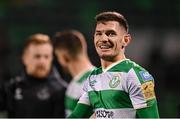 29 March 2024; Trevor Clarke of Shamrock Rovers smiles towards the Bohemians supporters after the SSE Airtricity Men's Premier Division match between Shamrock Rovers and Bohemians at Tallaght Stadium in Dublin. Photo by Stephen McCarthy/Sportsfile