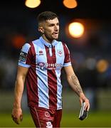 29 March 2024; Luke Heeney of Drogheda United reacts after the drawn SSE Airtricity Men's Premier Division match between Drogheda United and St Patrick's Athletic at Weavers Park in Drogheda, Louth. Photo by Piaras Ó Mídheach/Sportsfile